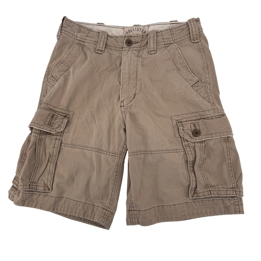 Hollister Y2K Cargo‎ Shorts Size 30 Mens Khaki Heavy Grunge Skater Mall Outdoor